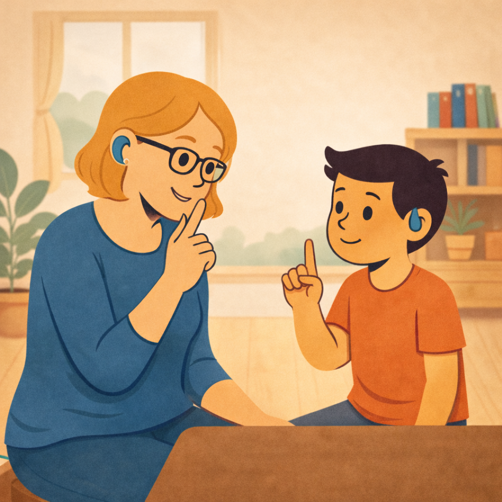 Bu görsel, Tekirdağ Kapaklı’da faaliyet gösteren Özel Göz Bebeği Özel Eğitim ve Rehabilitasyon Merkezi’nde uygulanan işitme yetersizliği destek eğitim programını temsil etmektedir. İşitme yetersizliği olan bireylerin iletişim, algı ve günlük yaşam becerilerini desteklemeye yönelik bireyselleştirilmiş eğitim sürecini yansıtmaktadır.